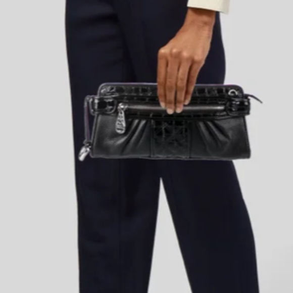 Brighton Leather Clutch Crossbody Bag Black D7685669 - Picture 3 of 11